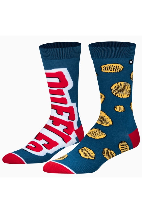 Ruffles Potato Chips Logo & Ridges Crew Socks – Blue Red & White Snack Graphic | Officially