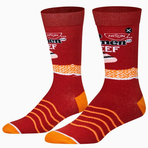 ODD SOX, Funny Crew Socks, Top Ramen Beef, Adult Large 8-12