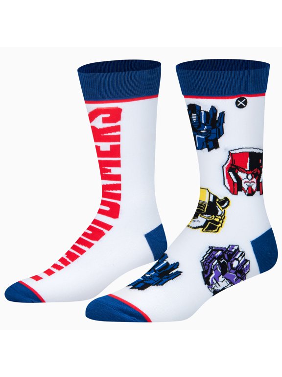 Transformers Cartoon Retro Crew Socks, Size Large
