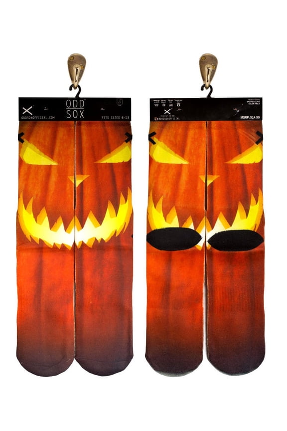 Jack O'Lantern Socks, Fits Sizes 6-13