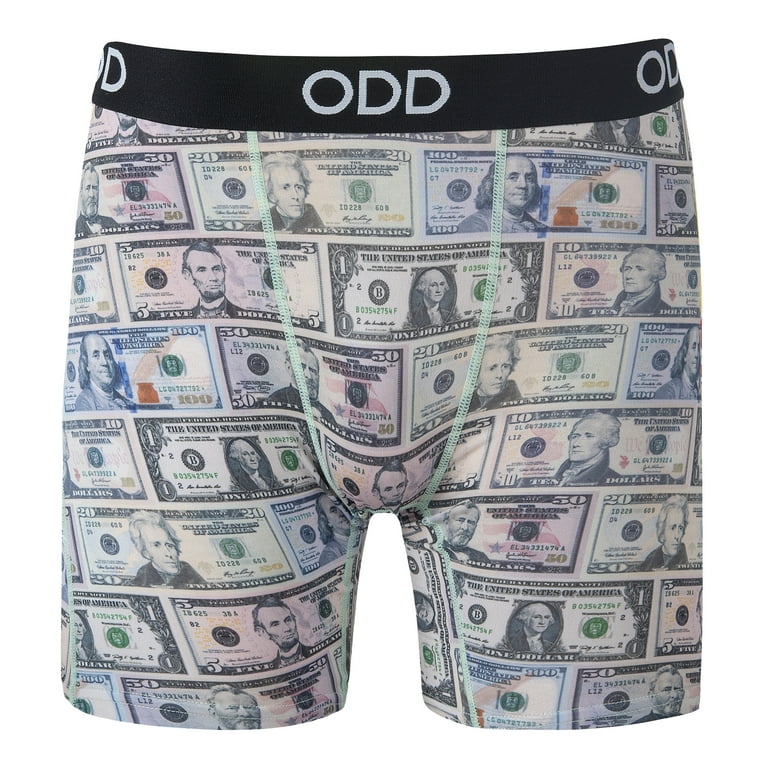 Odd Sox Men's Novelty Underwear Boxer Briefs Cash Money Bills Graphic Print  -XX-Large