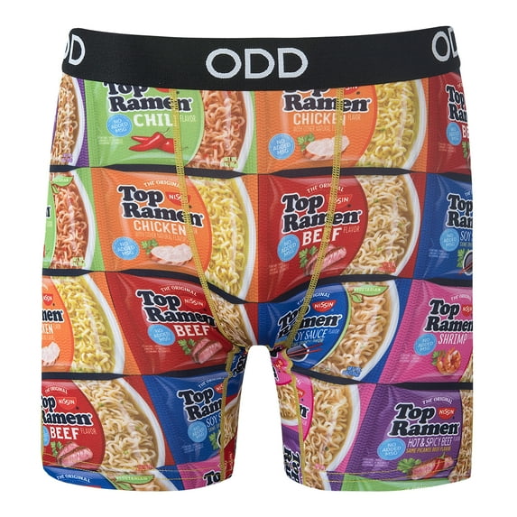 Odd Sox Top Ramen Flavors Boxer Briefs – Men’s Novelty Underwear – Instant Noodle Print Design,