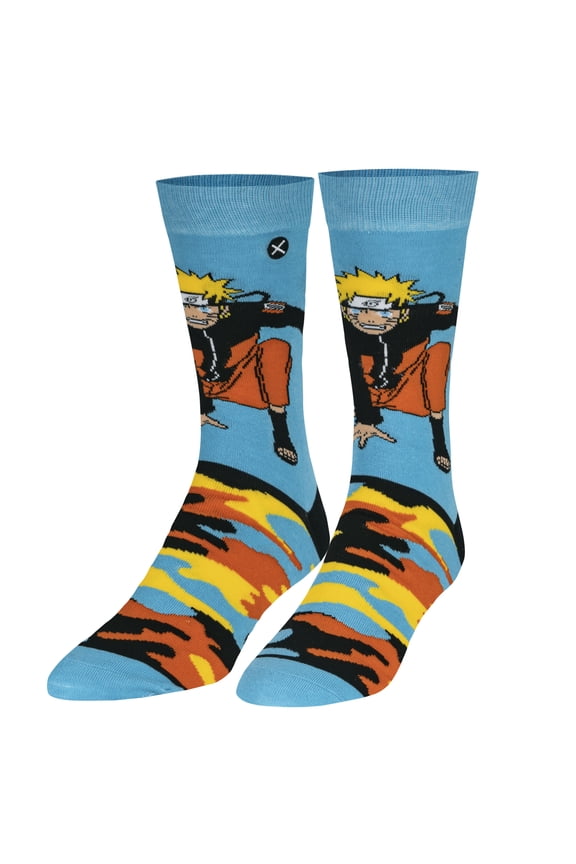 , Naruto Camo, Fun Graphic Print Crew Socks for Men & Women, Large