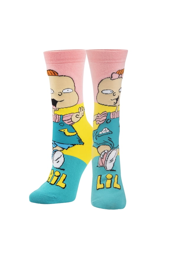 Phil & Lil Rugrats Cartoon Socks Large Size for Adults, Funny 90s Nickelodeon Crew Socks,