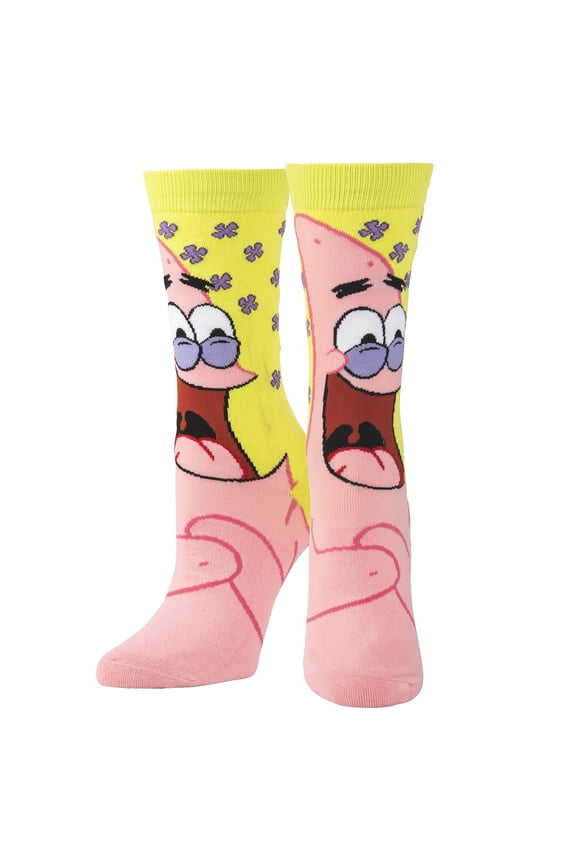 Cool Socks Patrick Star Crew Socks SpongeBob SquarePants Nickelodeon Themed Size Medium for Men,