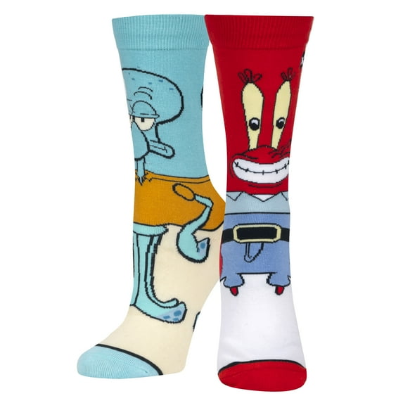 ODD SOX, Nickelodeon SpongeBob, Squidward & Mr. Krabs, Women Funny Crew Socks