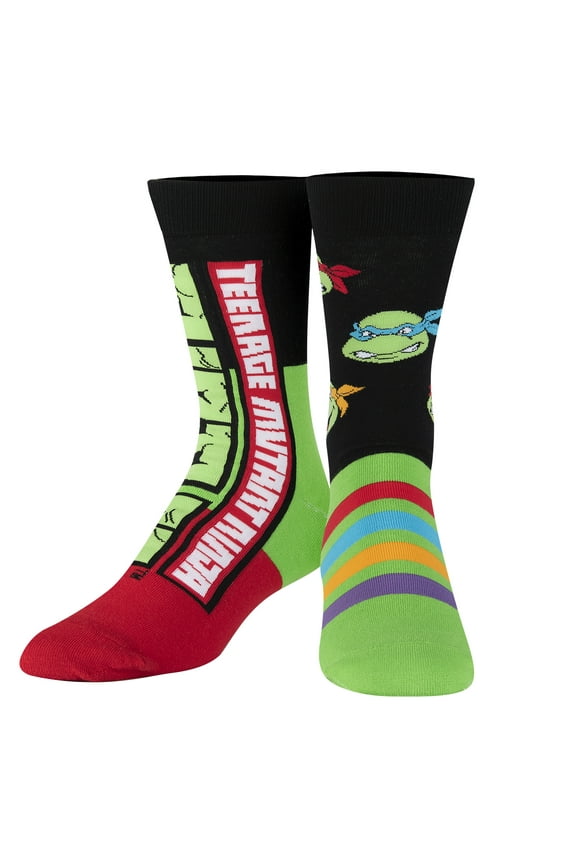 , Ninja Turtles, TMNT Leo Raphe Donnie Mickey, Funny Crew Socks, Fun 80s
