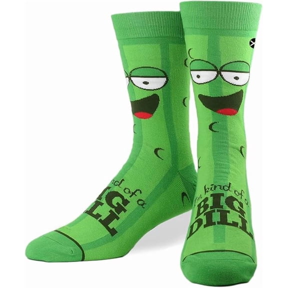 ODD SOX – I'm Kind of a Big Dill Pickle Graphic Novelty Crew Socks – Size Large – Men’s 8–12 /