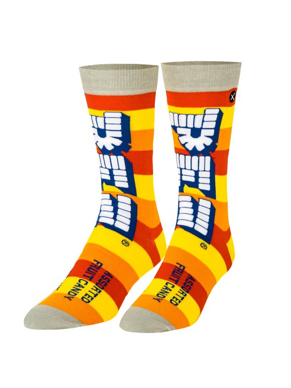 Pez Assorted Candy Sweets Crew Socks, Size Large