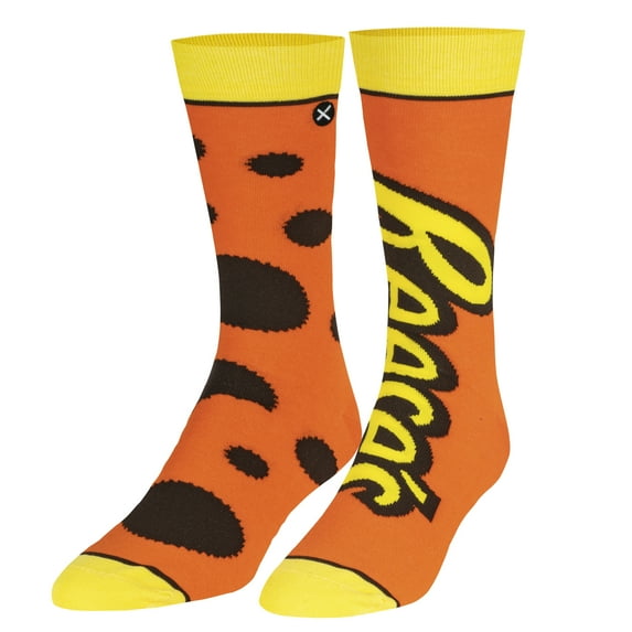 ODD SOX Reese's Peanut Butter Cup Crew Socks Split Design Candy Novelty Sock Size Large for Men &