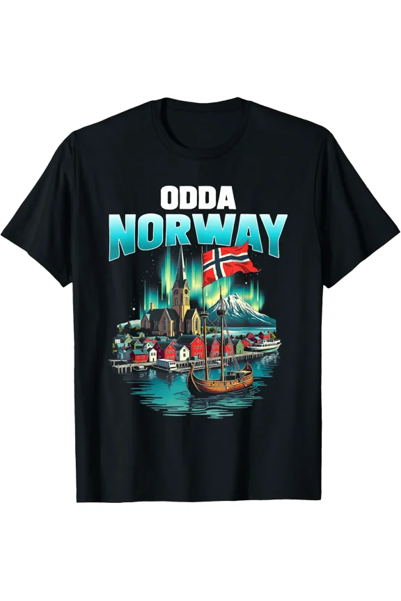 Odda Norway Flag Travel Souvenir Norwegian T-Shirt Size S-5XL