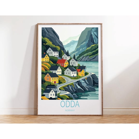 Odda Norway Northern Norway Scenic Wall Art Unframed Paper Print