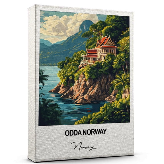 Odda Norway Travel Canvas Wall Art Beautiful Travel Decor for Bedroom, Office Norway Canvas Print Serene and Scenic Wall Decor Gift for Travel Lovers