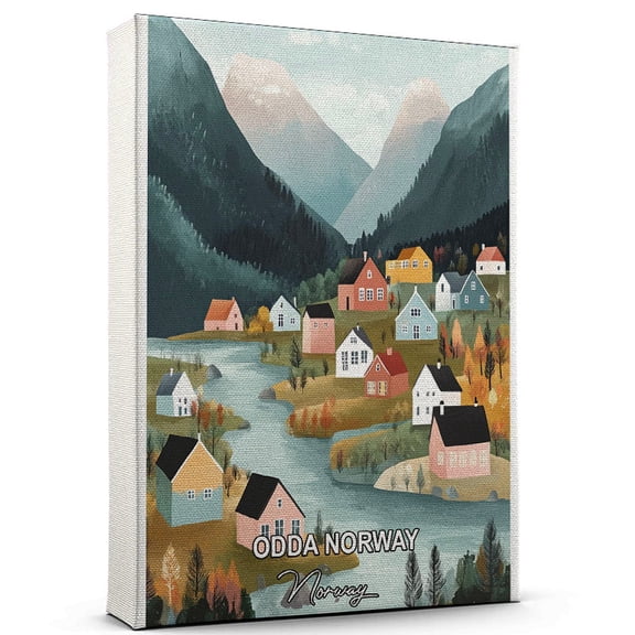 Odda Norway Travel Canvas Wall Art Norway Canvas A Scenic Artwork That Evokes Calmness, Wanderlust, and Connection with the World