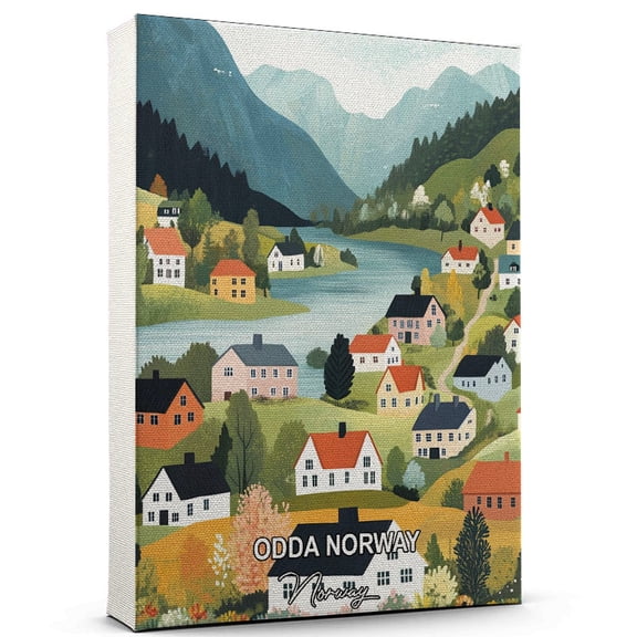 Odda Norway Travel Canvas Wall Art Norway Canvas Travel-Inspired Scene That Brings Peace, Color, and Culture Into Your Space