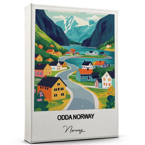 Odda Norway Travel Decorative Art Canvas Norway Canvas Colorful Travel Wall Decor for Any Room Makes a Thoughtful Gift