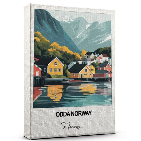 Odda Norway Travel Poster Canvas Norway Canvas Unique Gift Idea for Home, Office, or Living Space