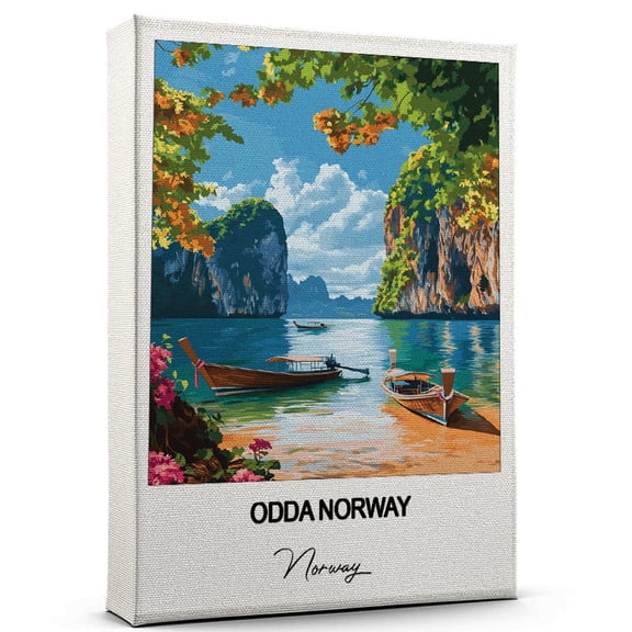 Odda Norway Travel Wall Canvas Elegant and Cultural Art Print Norway Canvas Print Ideal Gift for Travel Lovers