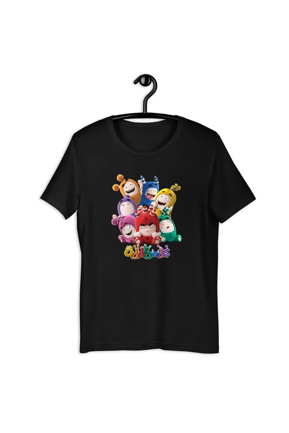 Oddbods All Characters In Cute Funny Poses Shirt Gift Black Unisex T-Shirt-TH39505