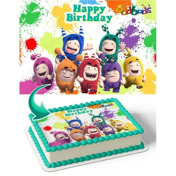 Oddbods Characters Party Edible Image Cake Topper For Your Half Sheet Cake By TNCT