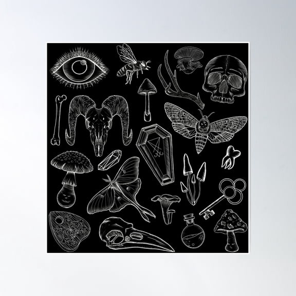 Oddities Pattern Poster Wall Art, Modern Wall Decor, 16x16 UNFRAMED