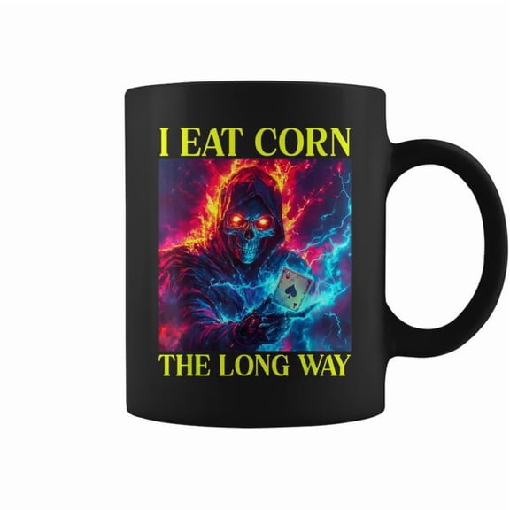 Oddly Specific Dank Meme Flaming Skeleton Coffee Mugs