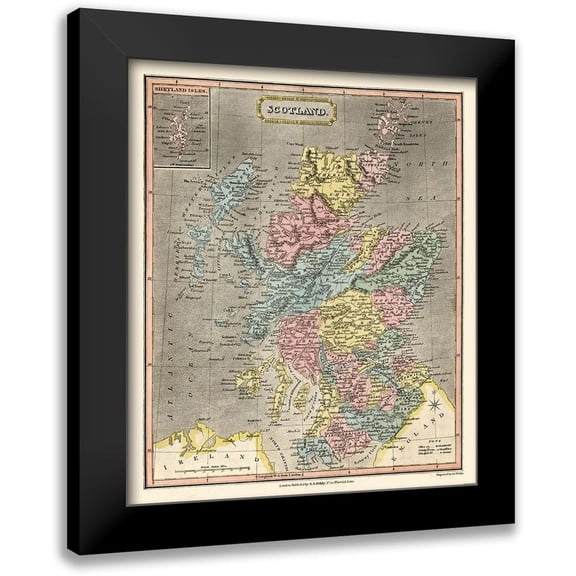 Oddy 12x14 Black Modern Framed Museum Art Print Titled - Scotland - Oddy
