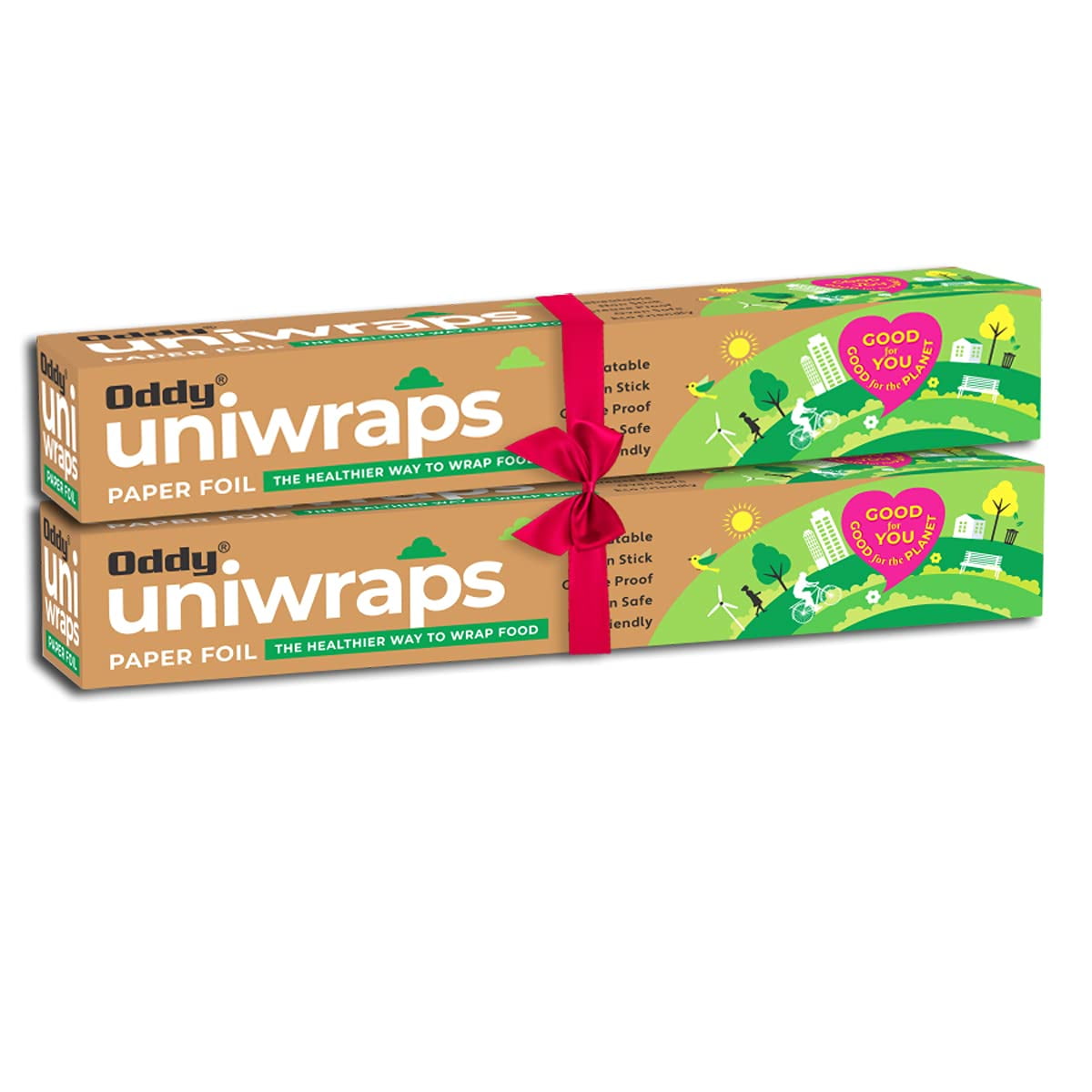 Oddy Uniwraps Food Wrapping Paper Foil 278Mm X 20M, Combo Pack, Set Of 2 Rolls Complementrygift-4Pcs Scrub Pad(3"X4")