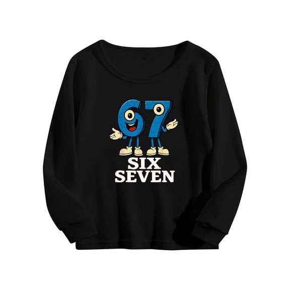 OdeJous 67 Six Seven 6 7 Meme Christmas Funny Boy Girl 𝓴𝓲𝓭𝓼 T-Shirt black 120