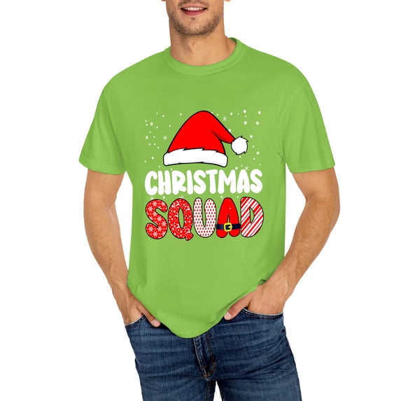 OdeJous Christmas Squads Family Group Matching Christmas Party Pajama T-Shirt,Green Small