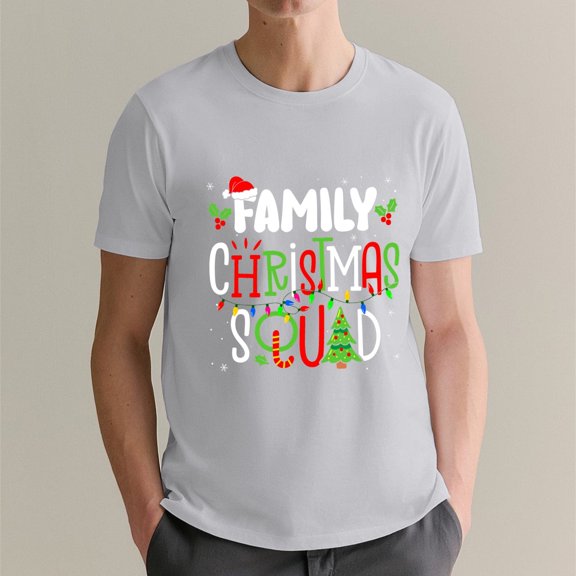 OdeJous Grey Family Christmas Squadd Matching Pajamas Santa Xmas Holiday T-Shirt XX-Large