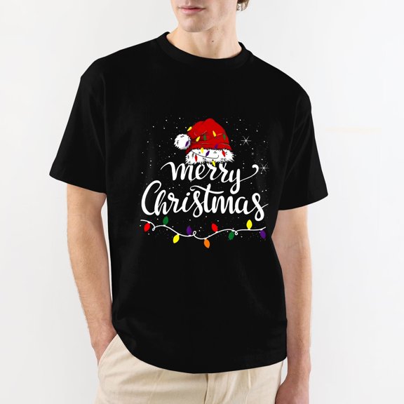 OdeJous Merry Christmas Men Women Graphic T-Shirt Funny Clothing Black 3XL