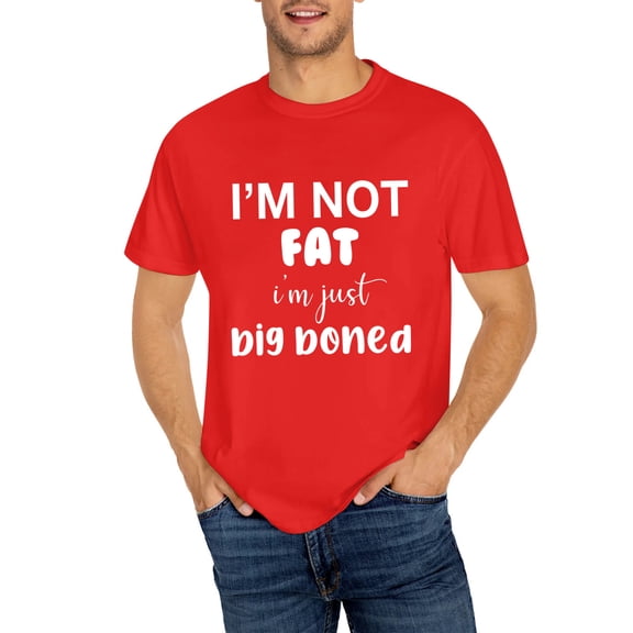 OdeJous Not Fat Overweight Just Big Boned Funny Thicc Thick PlusSize T-Shirt, Red X-Large