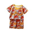 thumbnail image 1 of Odeerbi 0-12 Years Kids Boys Summer Outfits Tiger Print Cotton Short Sleeve T-Shirt Shorts Two-piece Set Elastic Waisted Casual Loungewear Pajamas Kids Boys Clothes, 1 of 3