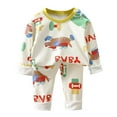 thumbnail image 1 of Odeerbi 0-13 Years Infant Boys Girls Cotton Pajamas Outfits Cute Printed Long Sleeve Tops Pants Two-piece Pajama Set Conditioning Clothes Sleepwear Loungewear Infant Boys Girls Clothes, 1 of 3