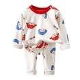 thumbnail image 1 of Odeerbi 0-13 Years Toddler Boys Girls Cotton Pajamas Outfits Cute Printed Long Sleeve Tops Pants Two-piece Pajama Set Conditioning Clothes Sleepwear Loungewear Toddler Boys Girls Clothes, 1 of 3