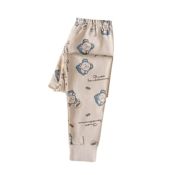 Odeerbi 0-13 Years Toddler Boys Girls Cotton Pajama Pants Thermal Bottoms Long Johns Sleepwear Bottoms Winter Warm Soft Breathable Sleeping Pants with Pocket