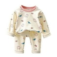 thumbnail image 1 of Odeerbi 0-13 Years Toddler Boys Girls Cotton Pajamas Outfits Cute Printed Long Sleeve Tops Pants Two-piece Pajama Set Conditioning Clothes Sleepwear Loungewear Toddler Boys Girls Clothes, 1 of 3