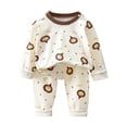 thumbnail image 1 of Odeerbi 0-13 Years Toddler Boys Girls Cotton Pajamas Outfits Cute Printed Long Sleeve Tops Pants Two-piece Pajama Set Conditioning Clothes Sleepwear Loungewear Toddler Boys Girls Clothes, 1 of 3