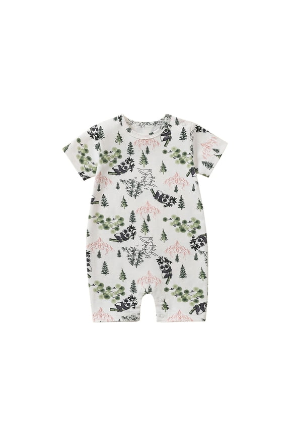 0-2Y Infant Boys Girls Cotton Jumpsuit Soft Summer Rompers Toddler Short Sleeve Solid Color T-Shirt Baby Clothes White