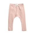 thumbnail image 1 of Odeerbi 0-4 Years Infant Boys Girls Cotton Pajama Pants Rib Knit Thermal Bottoms Long Johns Sleepwear Bottoms Winter Solid Color Leggings, 1 of 4