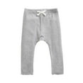 thumbnail image 1 of Odeerbi 0-4 Years Toddler Boys Girls Cotton Pajama Pants Rib Knit Thermal Bottoms Long Johns Sleepwear Bottoms Winter Solid Color Leggings, 1 of 3