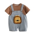 thumbnail image 1 of Odeerbi 0-5 Years Infant Boys Girls Outfits Lion Bib Overall Shorts with Cotton Short Sleeve T-shirt Set Summer Strap Romper Jumpsuit Playsuit, 1 of 6