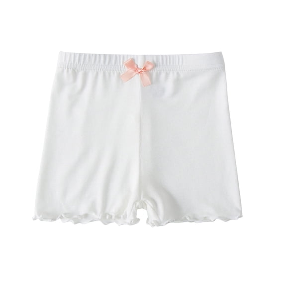 Odeerbi 1-10 Years Kids Girls Bike Shorts Modal Safety Under Dress Slip Shorts Yoga Dance Shorts Summer Solid Color Elastic Waist Bow Leggings Shorts