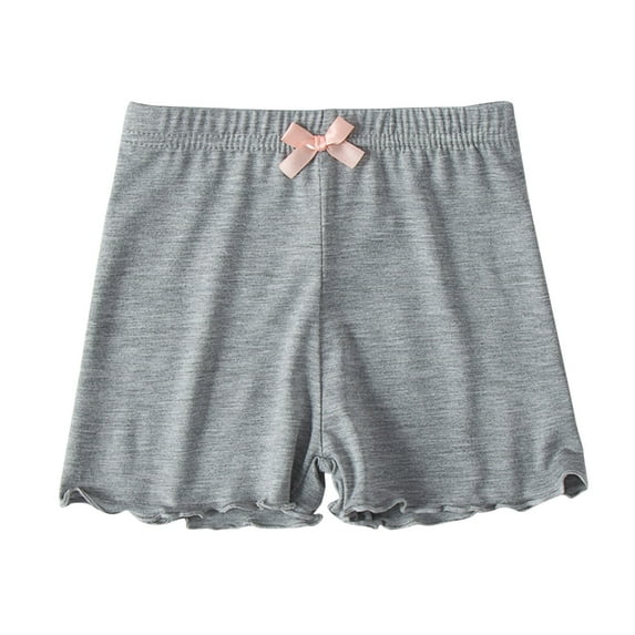 Odeerbi 1-10 Years Kids Girls Bike Shorts Modal Safety Under Dress Slip Shorts Yoga Dance Shorts Summer Solid Color Elastic Waist Bow Leggings Shorts