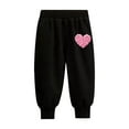 thumbnail image 1 of Odeerbi 1-10 Years Toddler Boys Girls Valentine's Day Sweatpants Workout Athletic Sports Jogger Pants Solid Color Heart Print Cute Joggers, 1 of 4