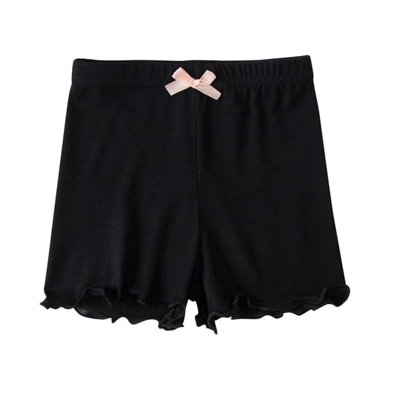 Odeerbi 1-10 Years Toddler Girls Bike Shorts Modal Safety Under Dress Slip Shorts Yoga Dance Shorts Summer Solid Color Elastic Waist Bow Leggings Shorts