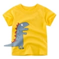 thumbnail image 1 of Odeerbi 1-10Y Toddler Boys Dinosaur Graphic Cotton T-Shirt Children's Short Sleeve T-shirts Summer Top Baby Undershirt Yellow, 1 of 6