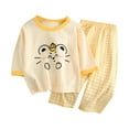 thumbnail image 1 of Odeerbi 1-11Y Toddler Boys Girls Cotton Pajama Set Cute Soft Pajamas Kids Casual Long Sleeve Casual Loungewear Home Clothing Two Piece Set Baby Clothes Beige, 1 of 3