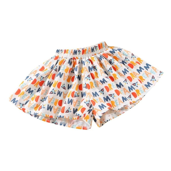 Odeerbi 1-12 Years Toddler Girls Floral Skorts Summer Cotton Shorts Elastic Waist Wide Leg Loose Shorts